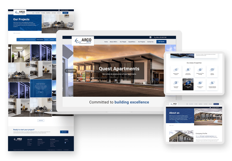 Serculmano created the website for construction company ARCO to present their services